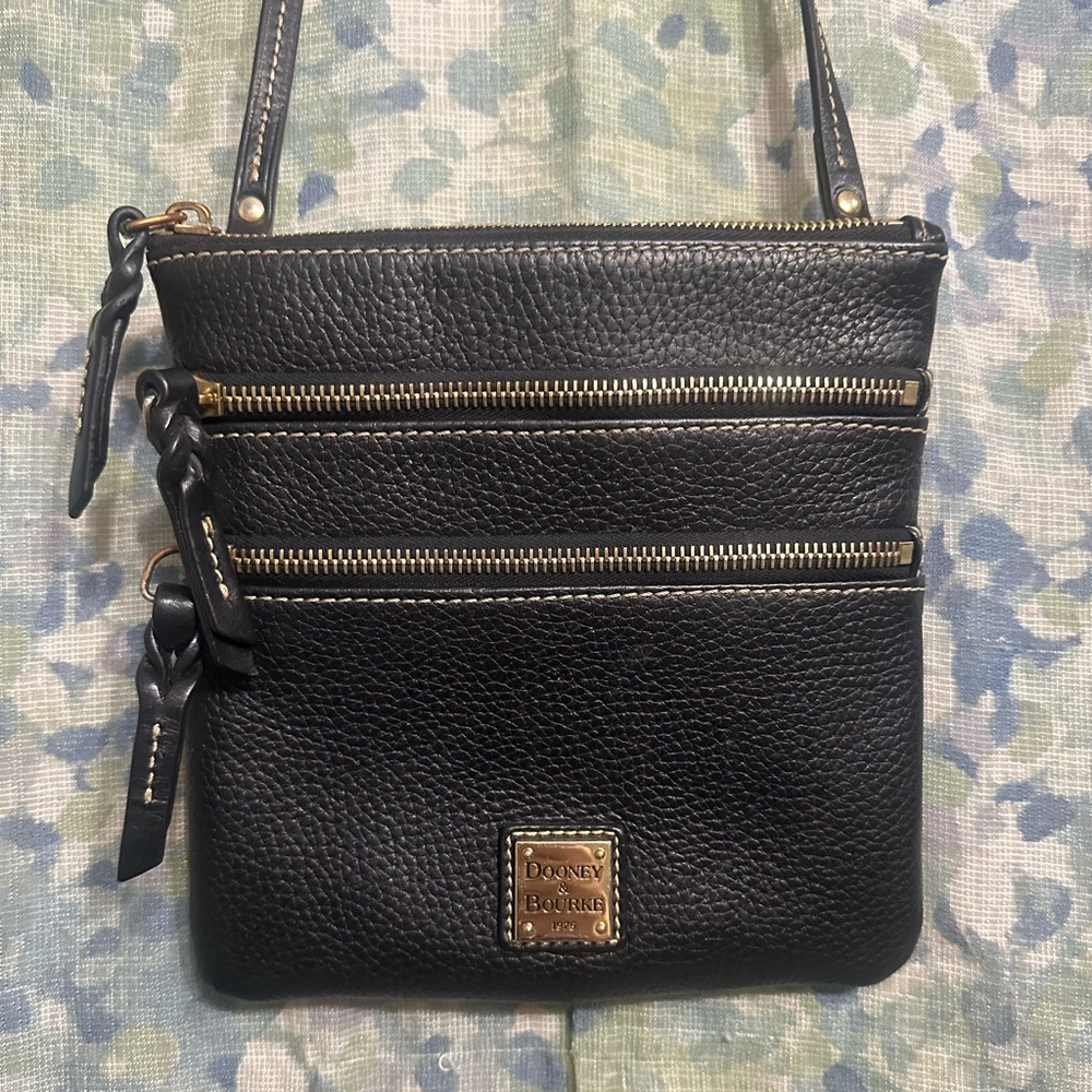 Dooney & Bourke Pebble Grain North South Triple Zip Crossbody Bag